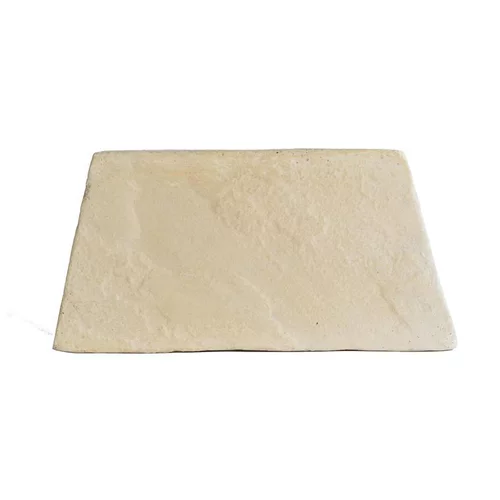 Bordure plate hexagonale en béton beige Hairie Grandon - 23/30 x 15 cm