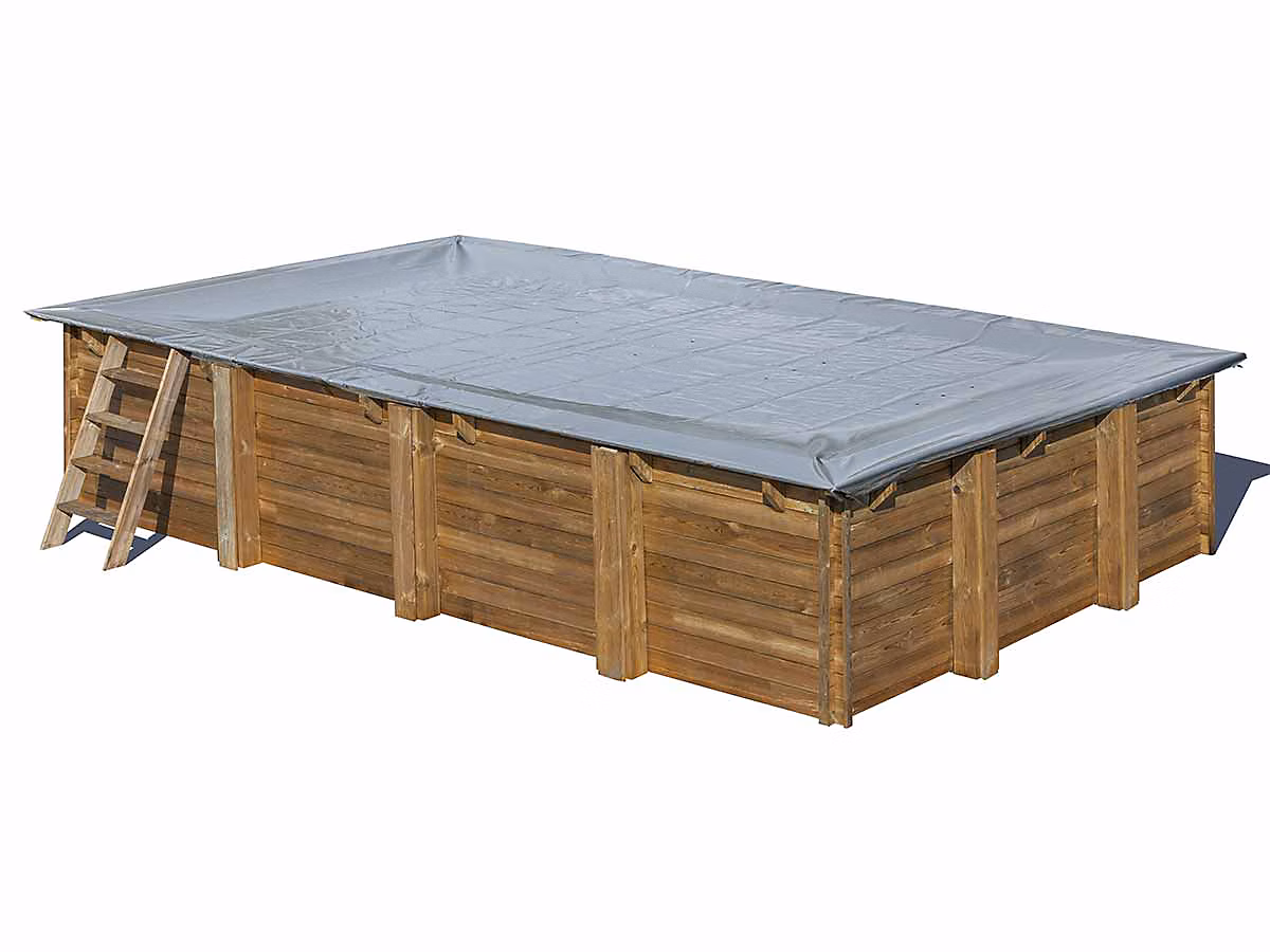 Bâche d'hivernage pour piscine bois rectangulaire Lemon 3 – 75 × 2,00 m, Gré