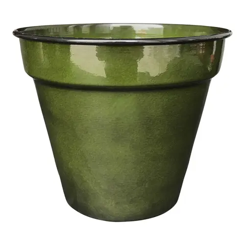 Pot conique en métal recyclé coloris vert algue vif Upcycle Conique - Ø 20,5 x H 18 cm