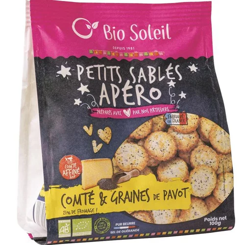 Petits sablés comté & graines de pavot bio Biosoleil - 100 g