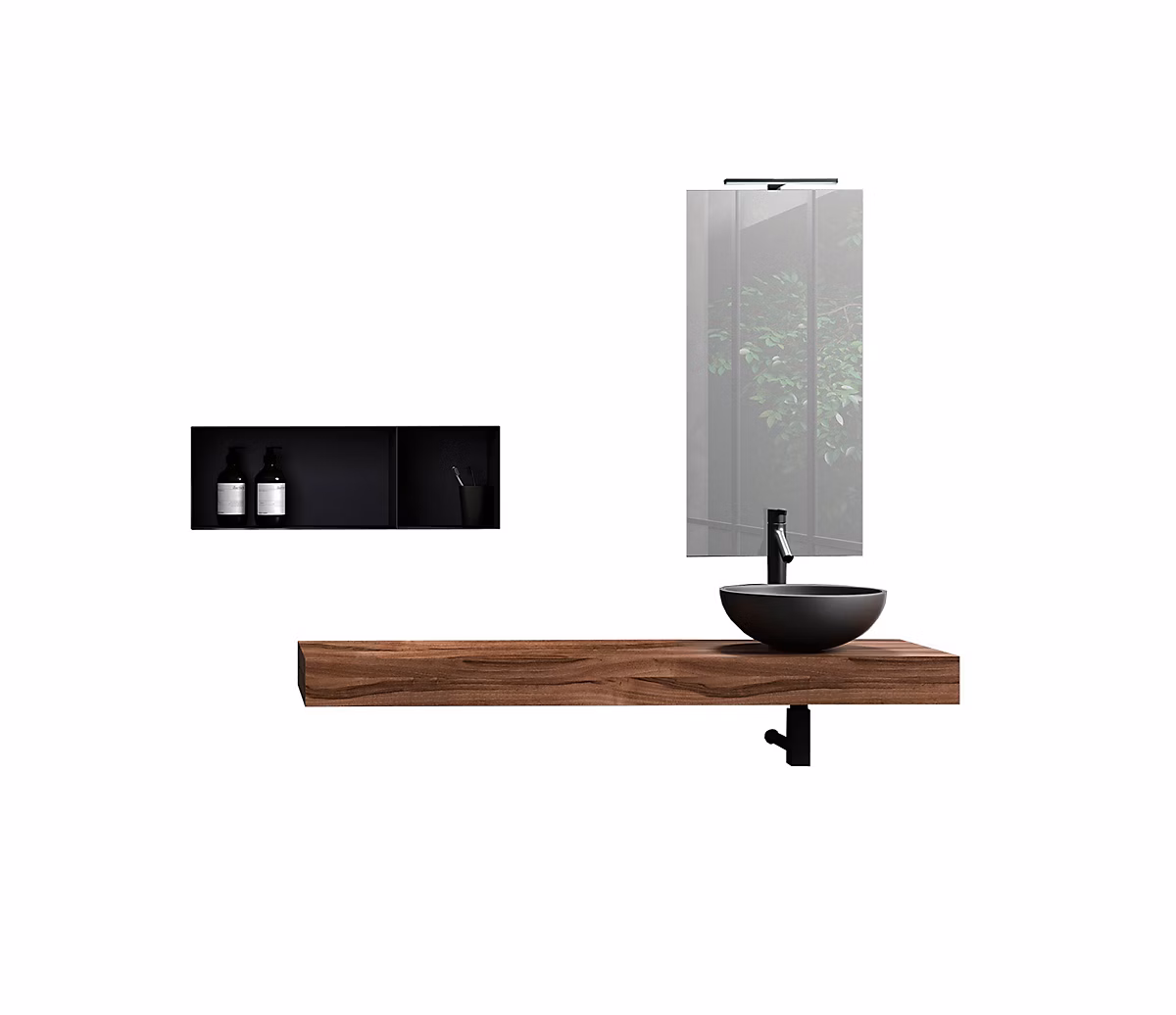 Ensemble meuble de salle de bains – Ensemble de salle de bain 6 pièces ASTRA noyer