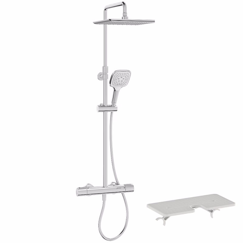Colonne de douche thermostatique JACOB DELAFON Emma chromé + tablette de douche – Réf. XFCJMIHJJ1046824915