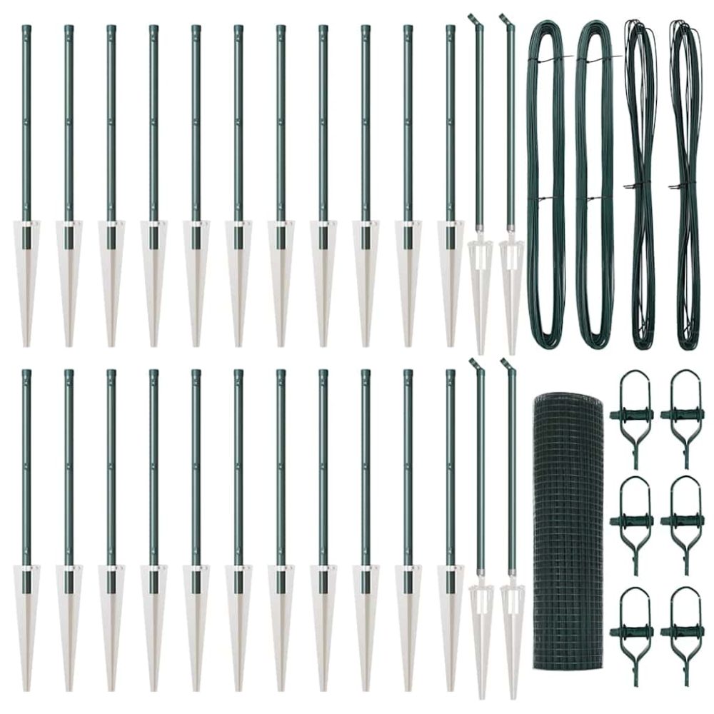 vidaXL Clôture en fil soudé avec pointes 50 x 0,6 m Vert Maille – Aménagement du jardin