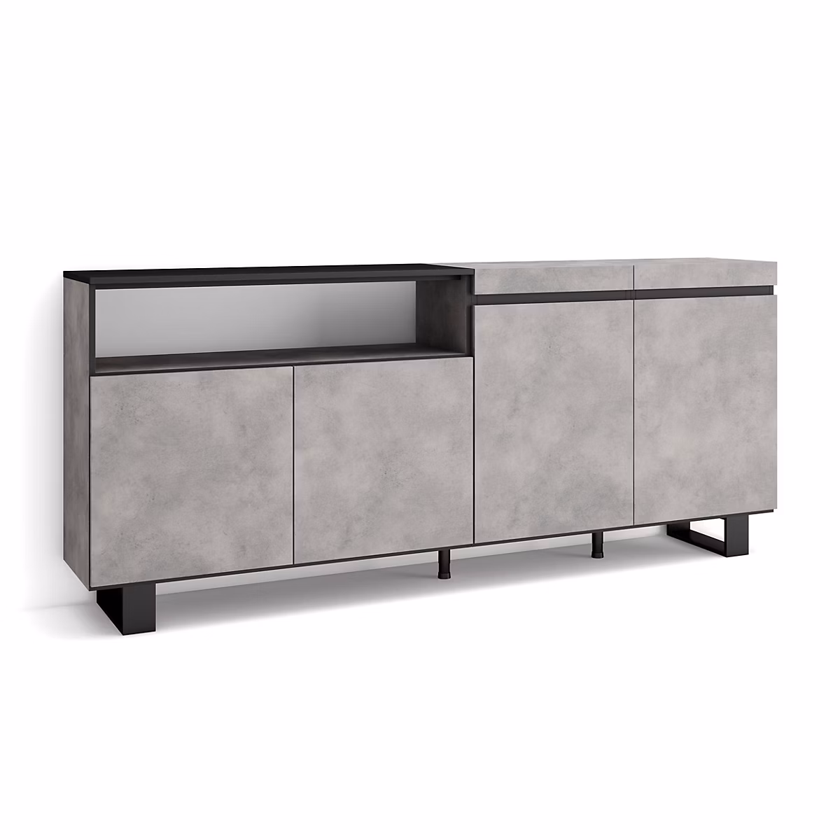 Buffet 200 × 35 × 87cm couleur gris ciment