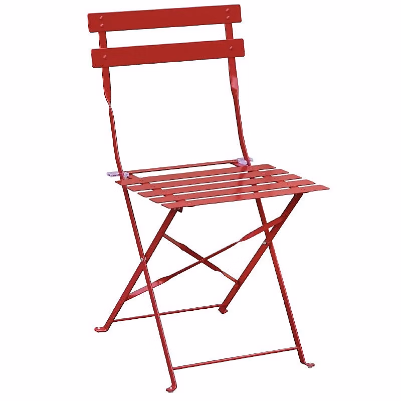 Chaises de Terrasse en Acier Rouge – – Bolero, lot de 2