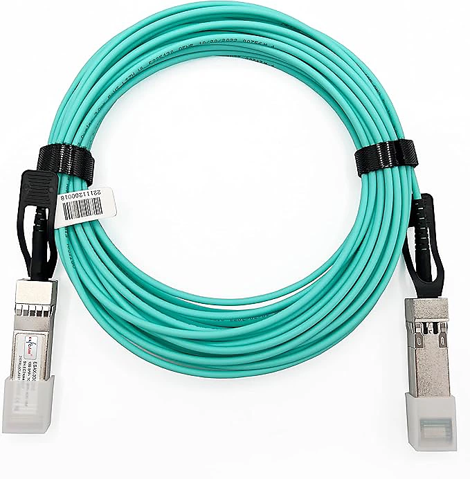 Elfcam – Câble Optique Actif SFP+ à SFP+ | 10m | AOC 10 Gbit/s OM3 | Ultra Performant | Réseau Professionnels | PC