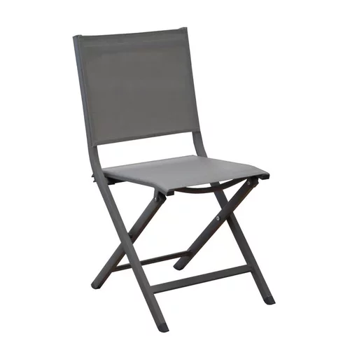 Chaise pliante en aluminium et toile textylène couleur noire Max - 90 cm