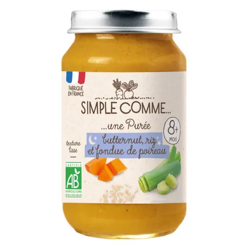 Pot bonne nuit - riz butternut poireau bio Simple Comme - 200g