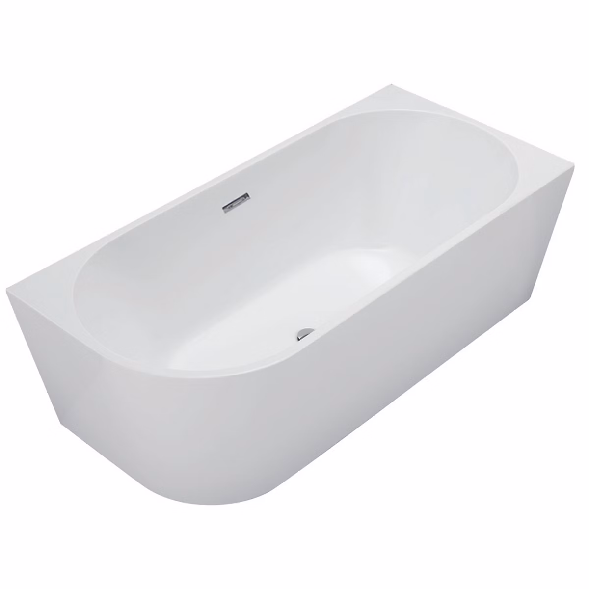 Balneo Baignoire semi – îlot Murale 170 × 80cm droite | blanc | Acrylique thermoformé 3.5mm | avec pieds réglables | AVOLA