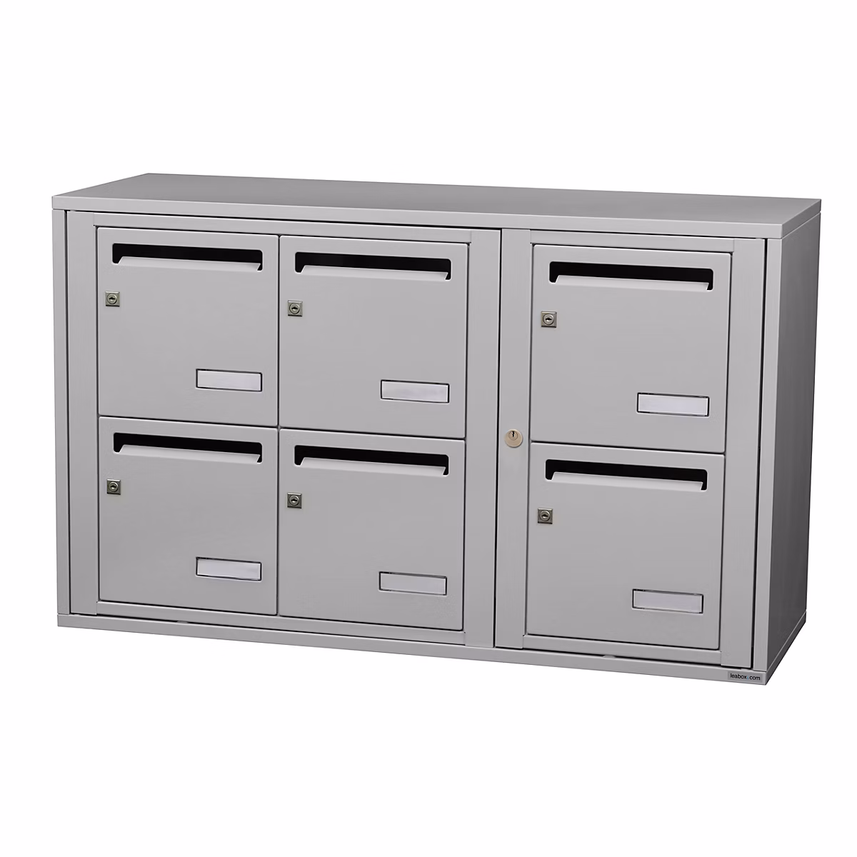 Bloc collectif leabox.com | 3x2 – grade 3 – simple face – Intérieur – fixation murale – Gris clair RAL 7035 finition brillante