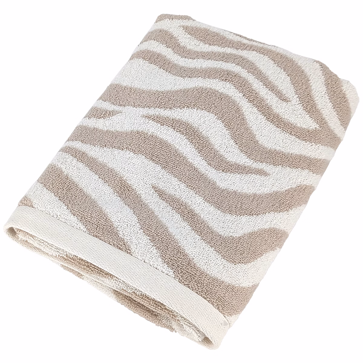 Drap de bain 100 × 150 cm ZEBRA SOFT pur coton motif zèbre beige