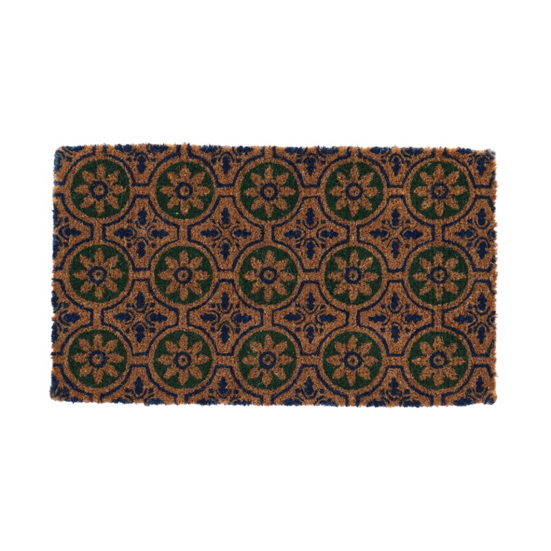 Paillasson carreaux ciment en fibre de coco 75x45 cm