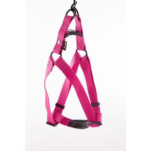 Harnais baudrier réglable rose pour chien - 2,5x70/90 cm