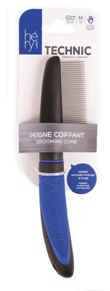 Brosse pour chien coloris multicolore peigne coiffant Héry Technic - Taille M
