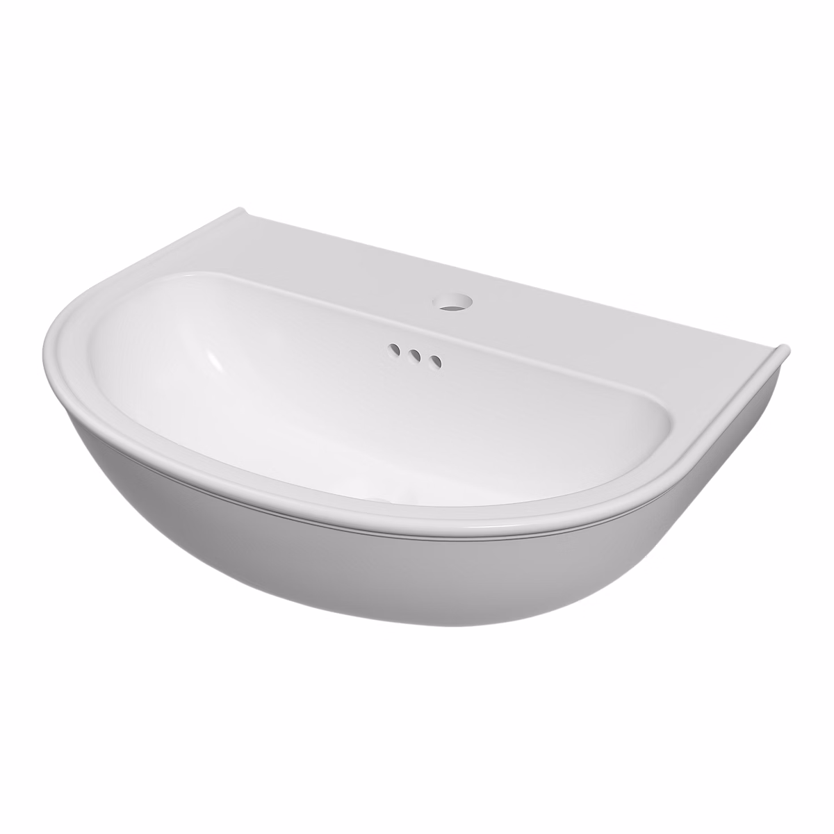 Lavabo en céramique blanc – l.56, 5 x H.16 x P.40, 5 cm, GoodHome Endell