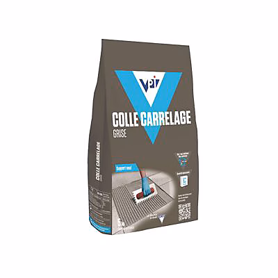 Déstockage Matériaux Menuiserie – Colle carrelage murs et sols VPI grise 5 kg