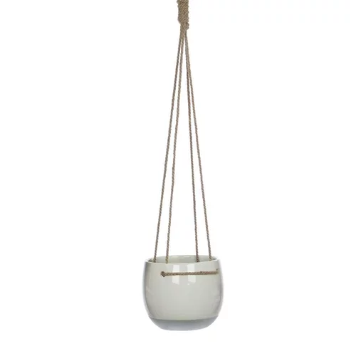 Pot à suspendre blanc en céramique Mica Décorations Resa - H 13,5 x Ø 16 cm