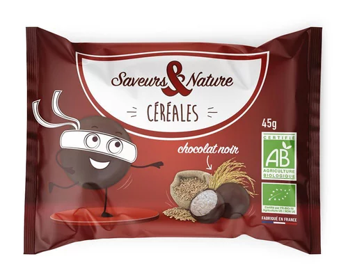 Drôles de céréales enrobées de chocolat noir 45 g