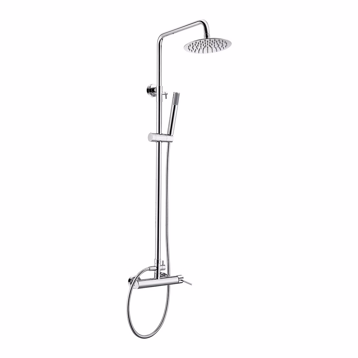 Colonne de douche mitigeur monocommande chrome acier et laiton avec douchette extensible – Réf. JAECDUMNN4006268421