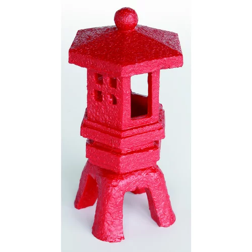 Zen Déco Lantern Rouge Résine 8,5x8,5x16 cm