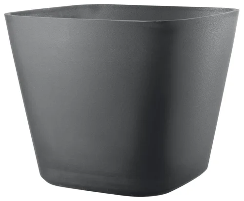 Pot en plastique injecté coloris noir Deroma Origin Quadro grigio - Ø 38 x H 32 cm