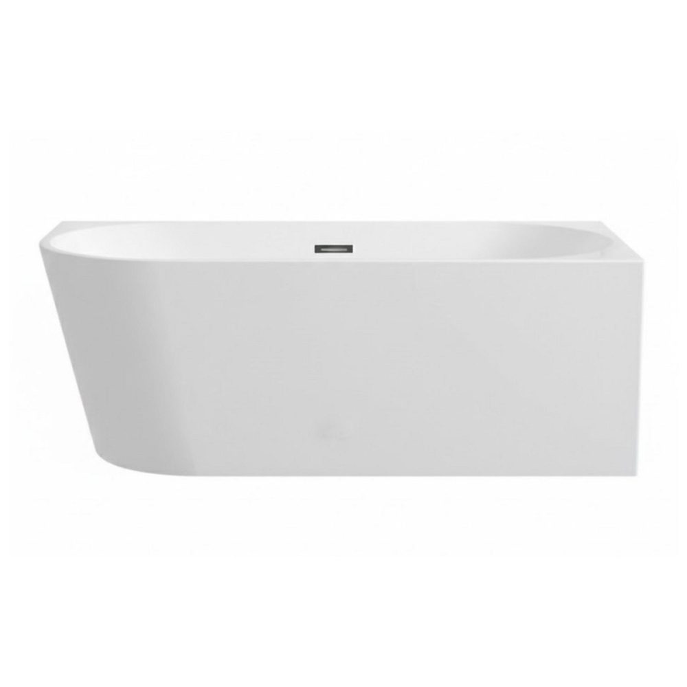 BALNEO – baignoire îlot d'angle droite 170 × 80 cm AVOLA avec cache trop, plein et bonde anthracite