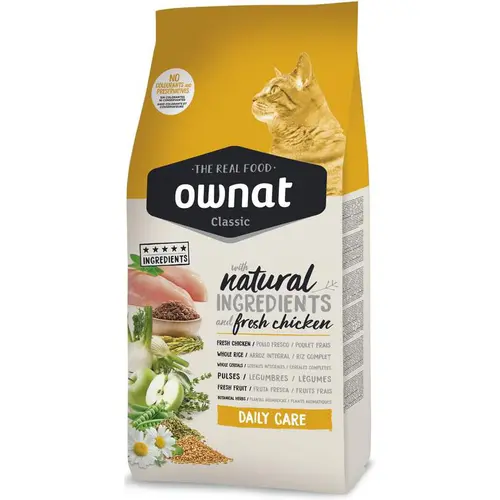 Croquette pour chat adulte Classic Daily Care Ownat - 15 kg