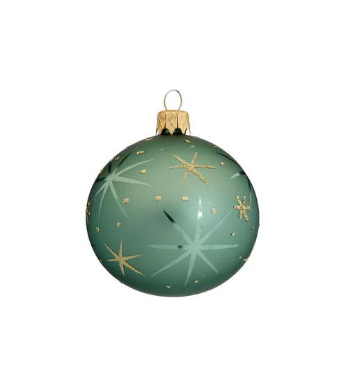 Suspension boule décorative coloris vert en verre traditionnel - Ø 7 cm