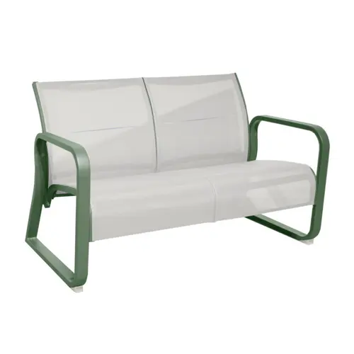 Canapé d'extérieur en aluminium coloris vert Quenza II - 128 x 83 x 78 cm