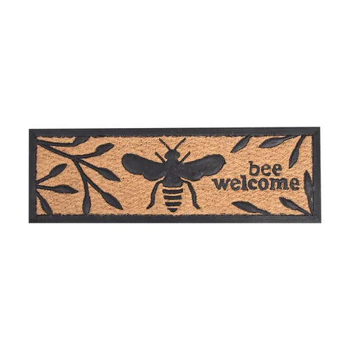 Paillasson en fibre coco motif abeille - 75 x 25,2 cm