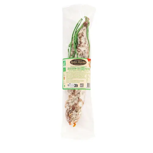 Saucisson sec pur porc bio Roches Blanches - 150 g