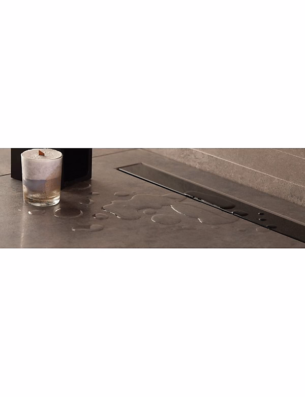 Caniveau de douche sans cadre en verre noir FRAMELESS LINE-30 cm