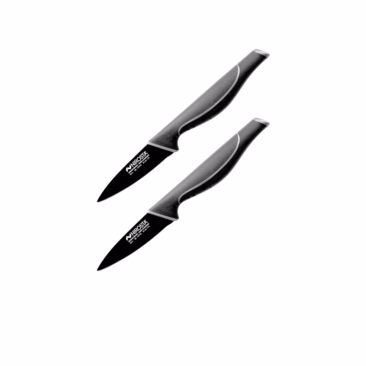 Couteaux professionnels en inox tranchants Set de 2 – dimensions 20 × 8 cm acier inoxydable Nirosta Black Edition
