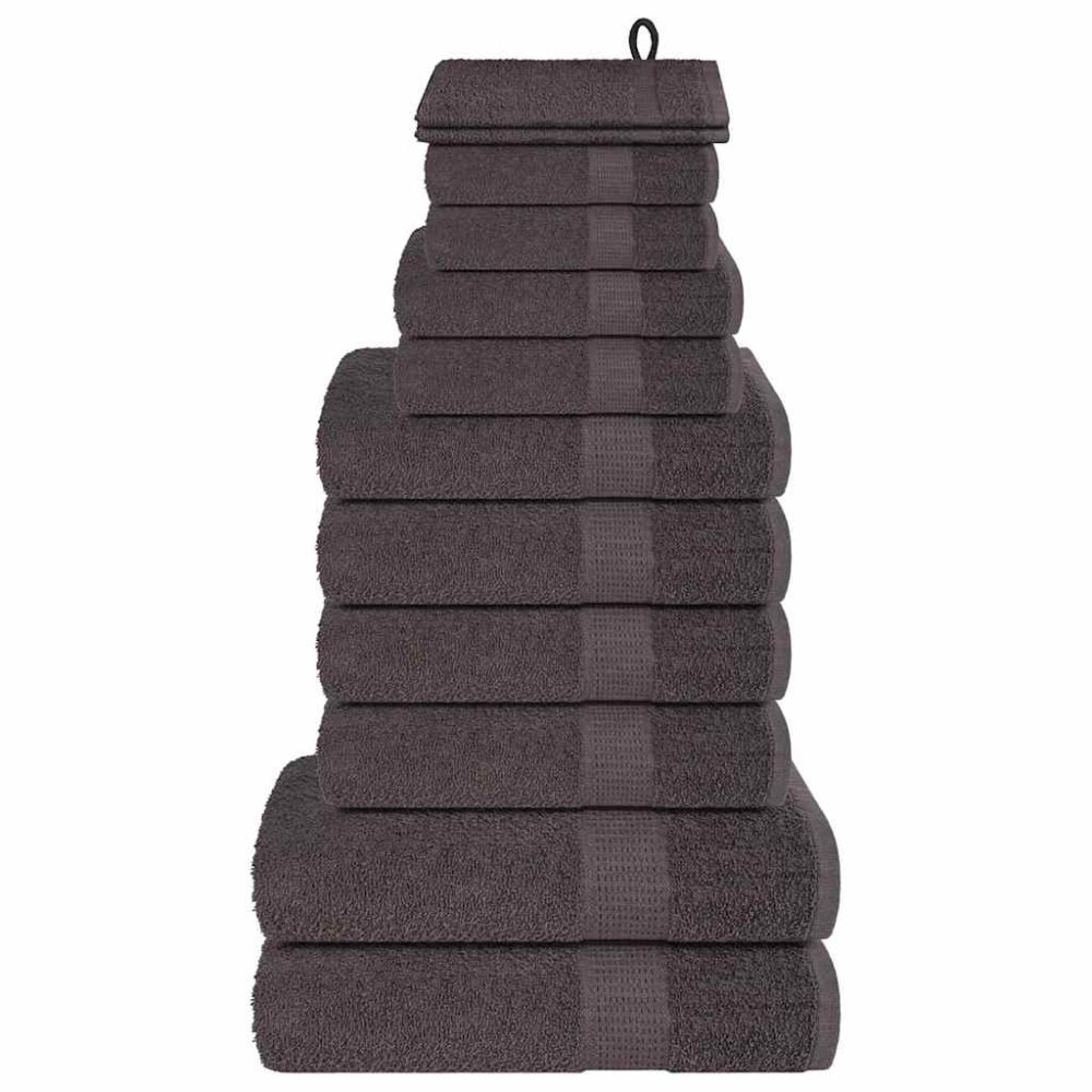 vidaXL Ensemble de serviettes FROGN 12 pcs anthracite 360 g/m² – Solutions extérieures