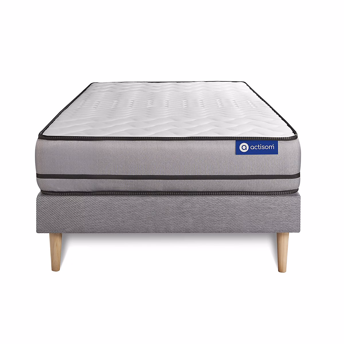 Ensemble | Matelas Mémoire de forme 20cm d'épaisseur – 3 zones de confort – Confort très ferme – Sommier tapissier en kit