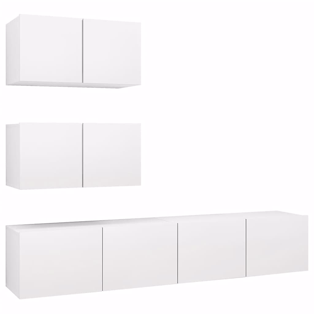 Ensemble de meubles TV 4 pcs Blanc Bois d'ingénierie – Prolenta Premium