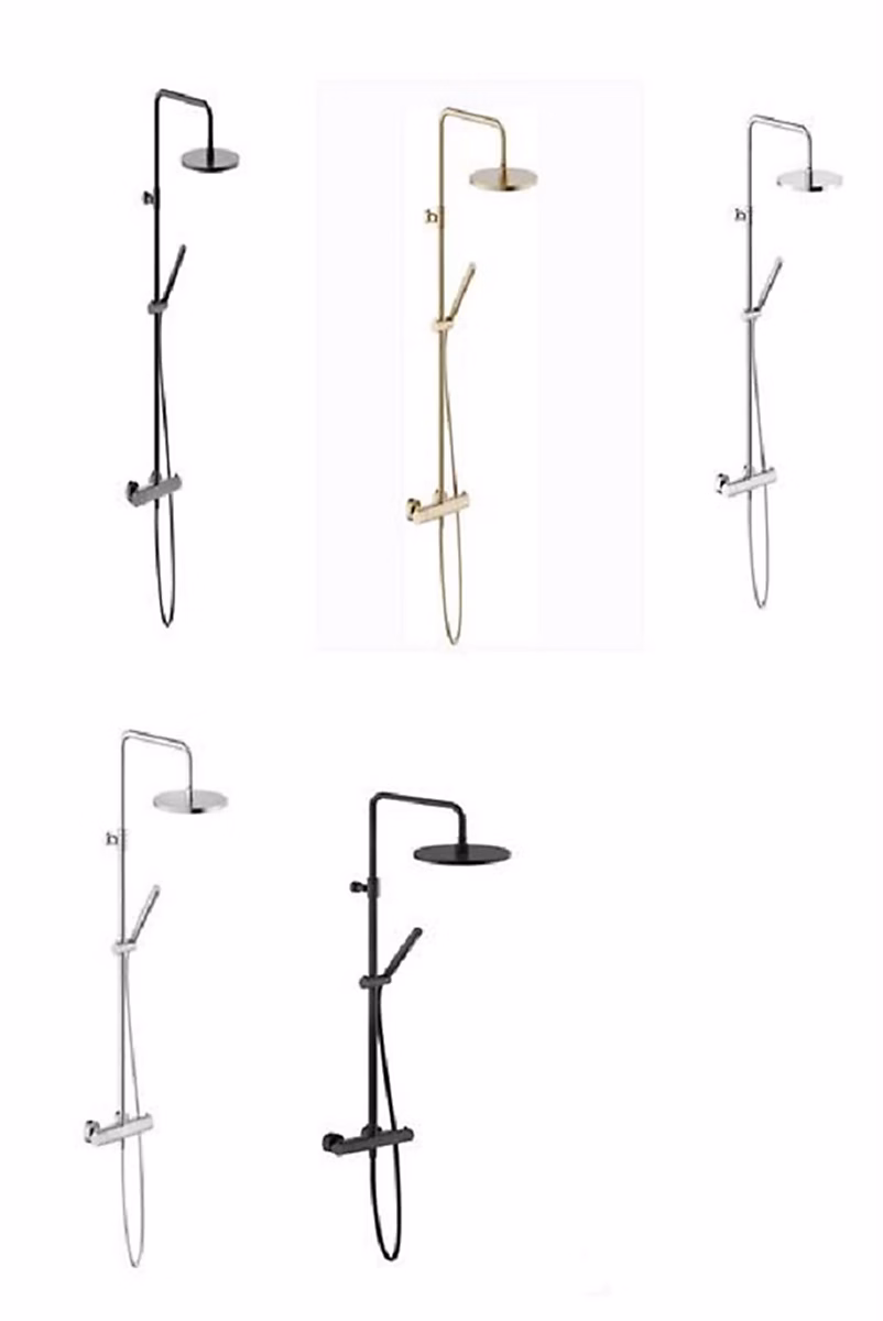 Colonne de douche thermostatique TONDA avec douchette stylo – Coloris: Chromé brillant