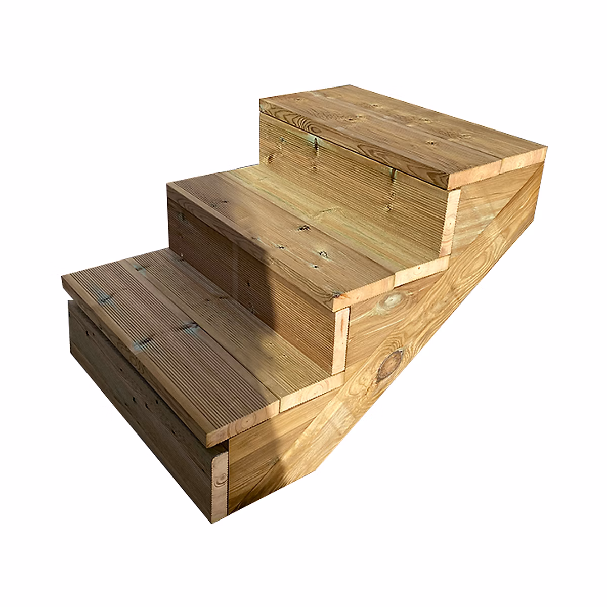 BERLIN Escalier extérieur bois 3 marches H 54cm L | 60cm – avec contre marche