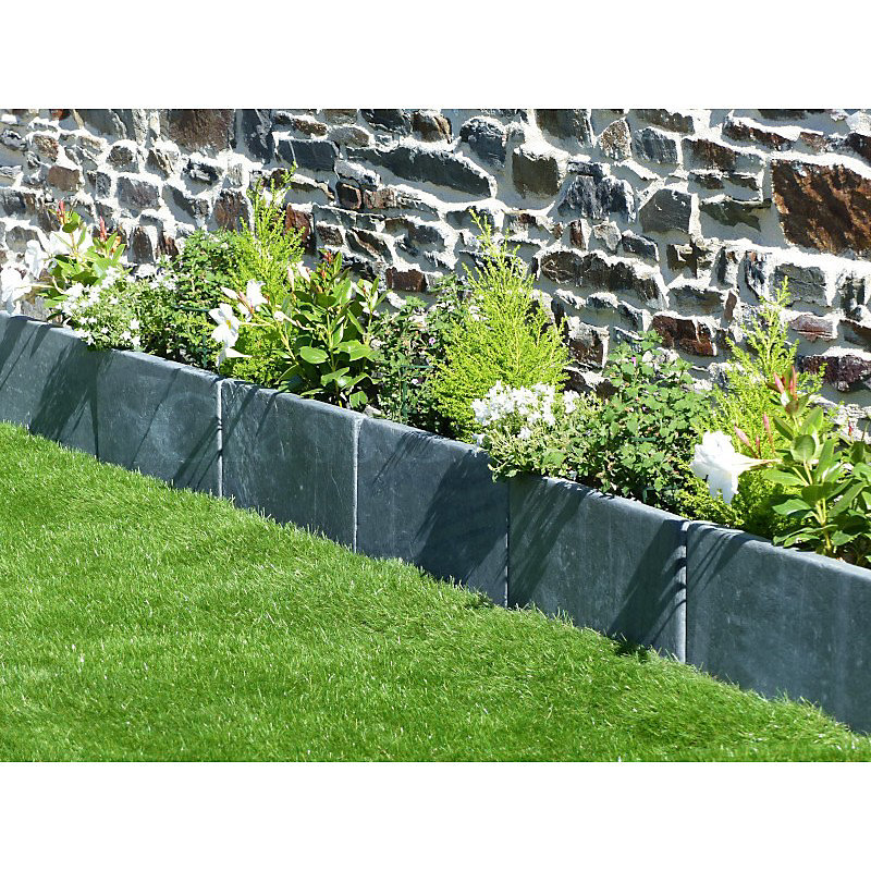 Bordure Ardoise Patinée 50 cm – Pack 40 pièces, 20 mètres