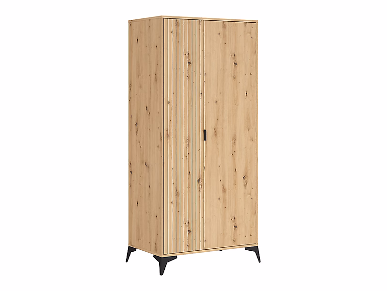Armoire à 2 portes Placard – coloris Chêne artisan, Longueur 90 x Profondeur 55 x Hauteur 197 cm