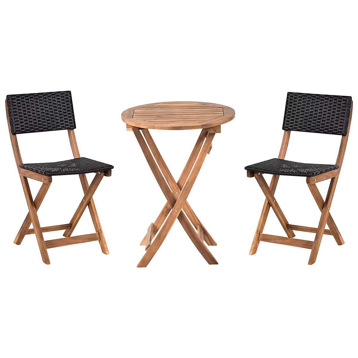 Ensemble bistrot RIVAROTTA Acacia Marron/noir – Réf. IOQEGQTRG2182639096