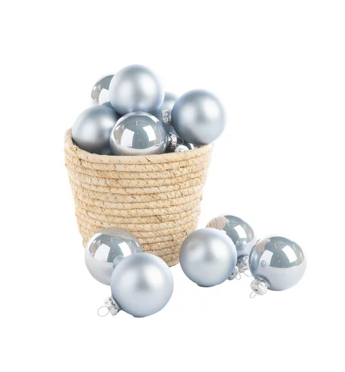 Boîte de 20 boules en verre bleu Kaemingk - Ø 6 cm