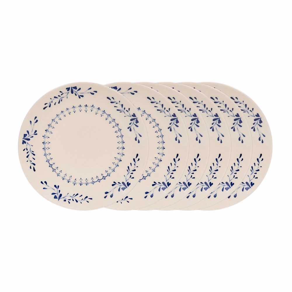 Vaisselle – Assiette plate Appoline bleue 27 cm (lot de 6)