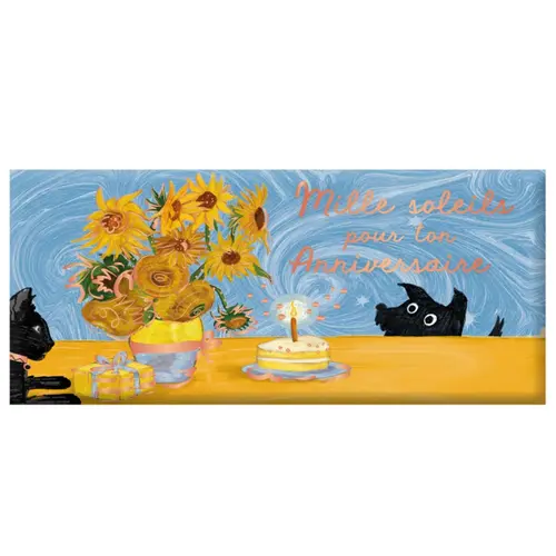 Mini tablette chocolat lait « Mille soleils pour ton Anniversaire" Art Grafik - 30 g