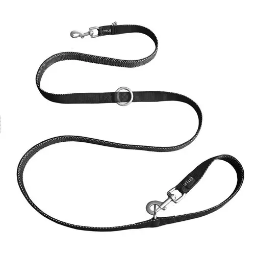 Laisse 3 points coloris noir Kyflie Momentum 2,2 m - L