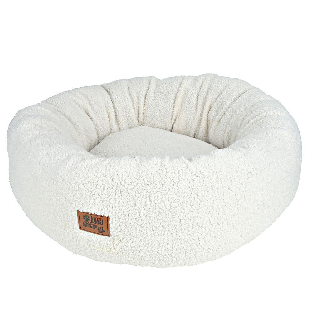 Coussin Wooly – couchage rond animaux, Love Story, couchage animaux Ecru Ecru D.55 x H.20 cm