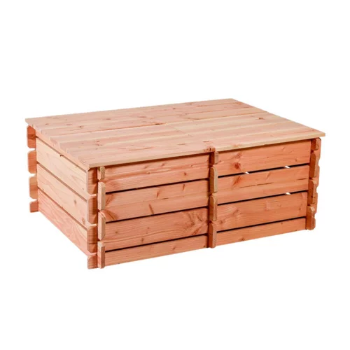 Composteur basic double en bois Mon Petit Potager 120 x 90 cm - 2 x 184 L