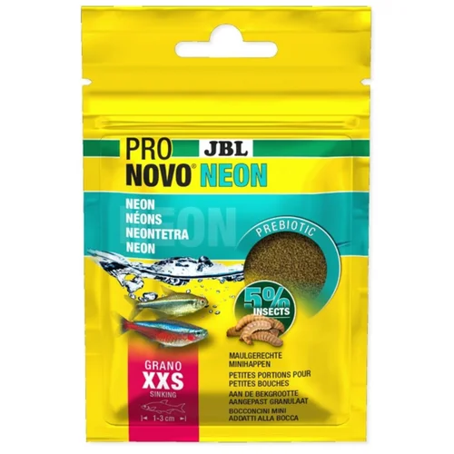 Aliment pour poissons de petite taille ProNovo Neon Grano XXS, JBL - 16g 20ml