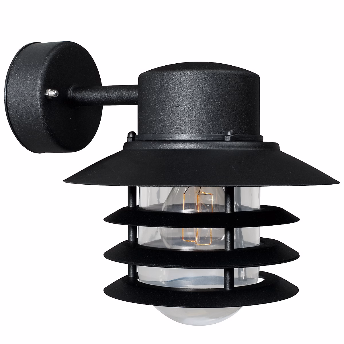 Applique murale luminaire VEJERS Down Métal Seaside noir H. 23 IP54 Nordlux – Extérieur