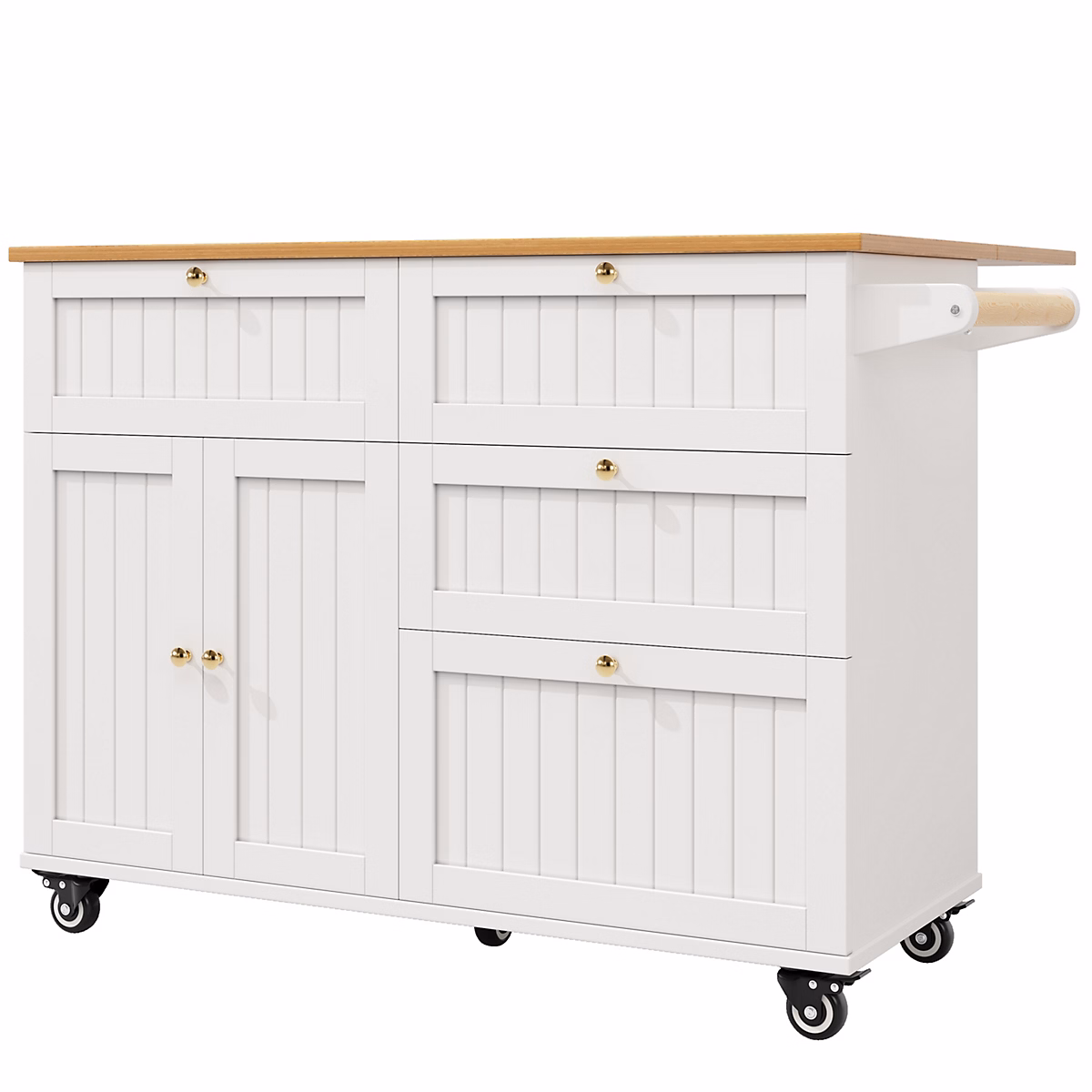 Table à manger – Chariots de cusisine noire extensible scandinaveen MDF avec roulettes